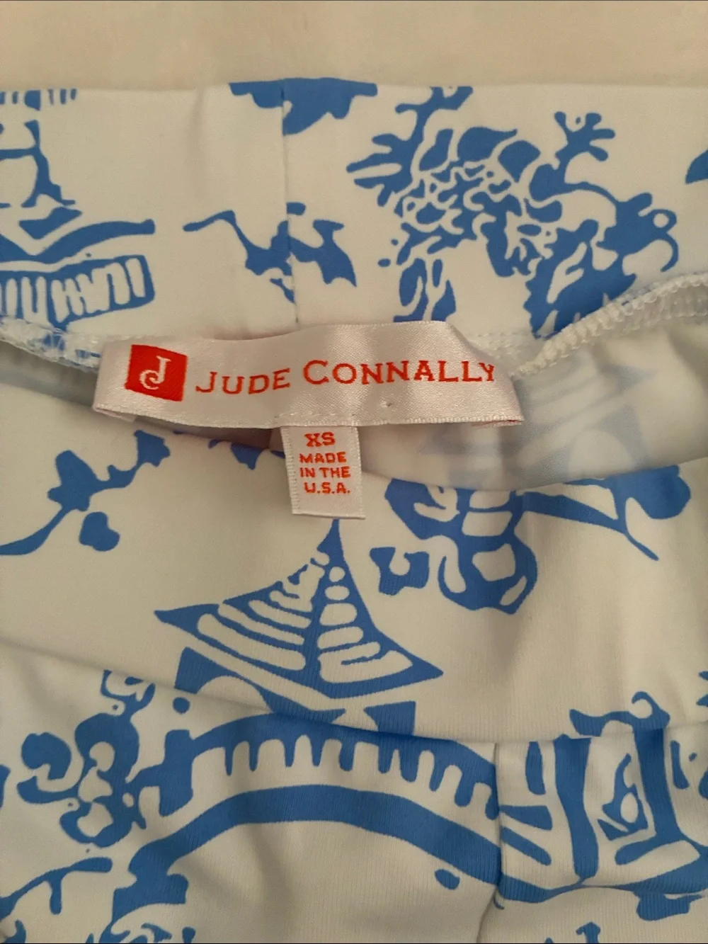 Jude Connally White and Blue Asian Print Pants - Picture 3 of 4